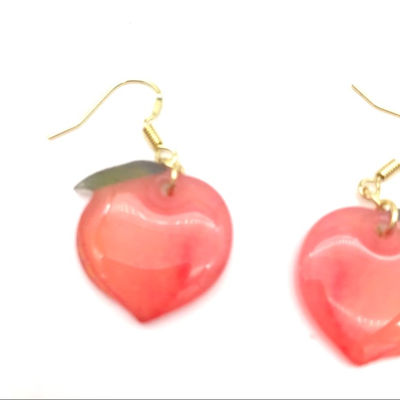 Pretty As A Georgia Peach Drop Resin Earrings - Picture 8 of 11
